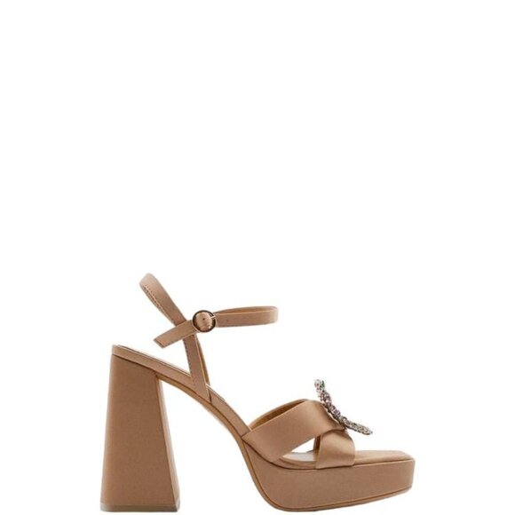 ZARA PLATFORM SANDALS WITH DECORATIVE DETAILS BEIGE SIZE 9| 2348/910/098 - Picture 3 of 5